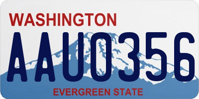 WA license plate AAU0356