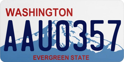 WA license plate AAU0357