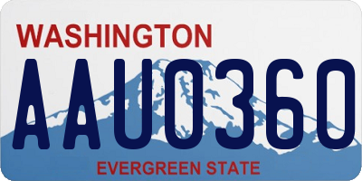 WA license plate AAU0360