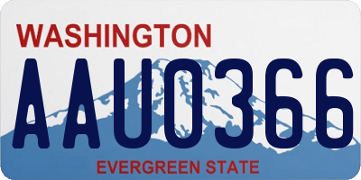 WA license plate AAU0366