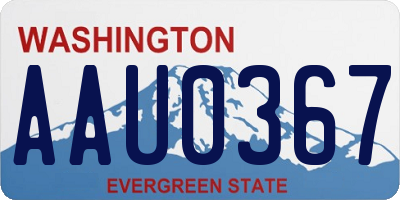 WA license plate AAU0367
