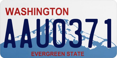 WA license plate AAU0371