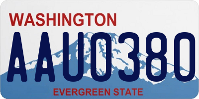 WA license plate AAU0380