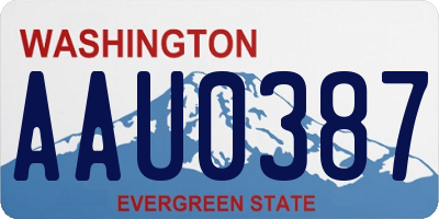 WA license plate AAU0387