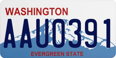 WA license plate AAU0391