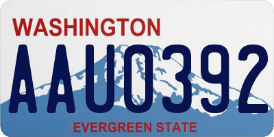 WA license plate AAU0392