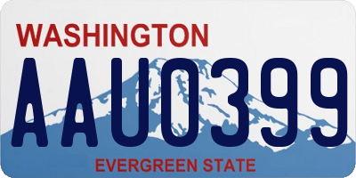 WA license plate AAU0399