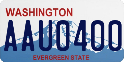 WA license plate AAU0400