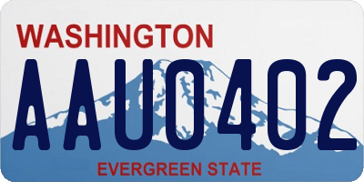 WA license plate AAU0402
