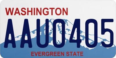 WA license plate AAU0405
