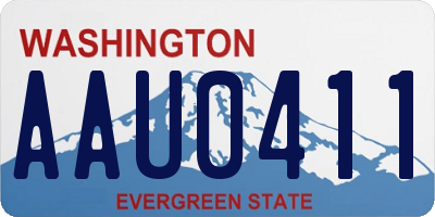 WA license plate AAU0411
