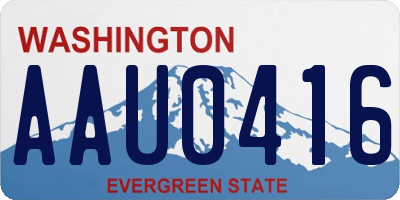 WA license plate AAU0416