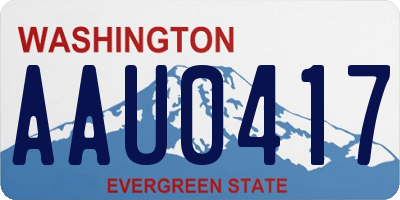 WA license plate AAU0417