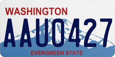 WA license plate AAU0427
