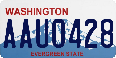 WA license plate AAU0428