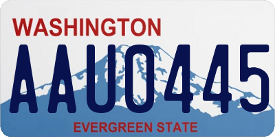 WA license plate AAU0445