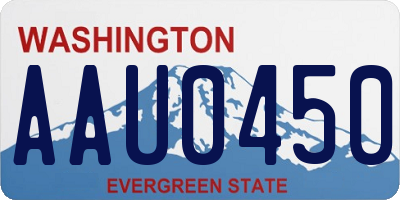 WA license plate AAU0450