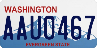 WA license plate AAU0467