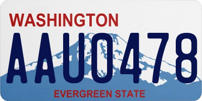 WA license plate AAU0478