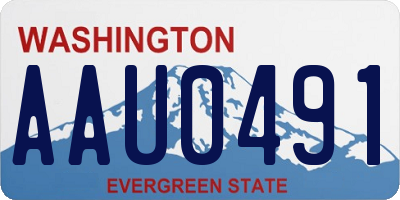 WA license plate AAU0491