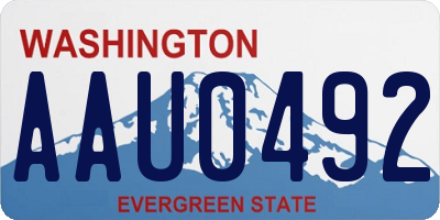 WA license plate AAU0492