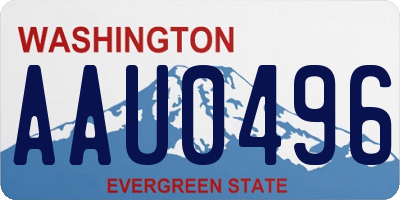 WA license plate AAU0496