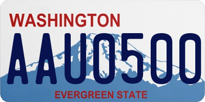 WA license plate AAU0500