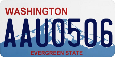 WA license plate AAU0506