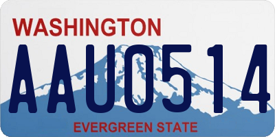 WA license plate AAU0514