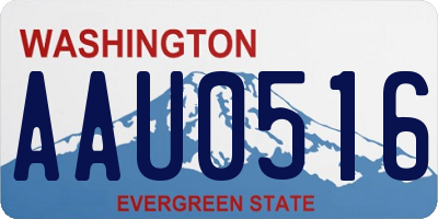 WA license plate AAU0516