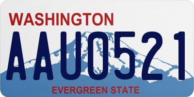 WA license plate AAU0521