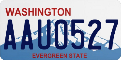 WA license plate AAU0527