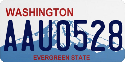 WA license plate AAU0528