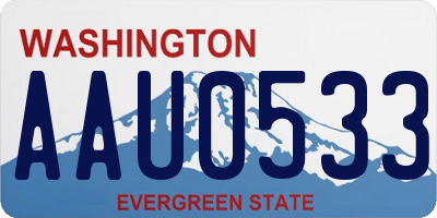 WA license plate AAU0533