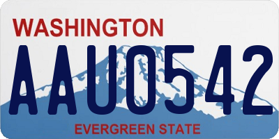 WA license plate AAU0542