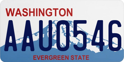 WA license plate AAU0546