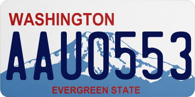 WA license plate AAU0553