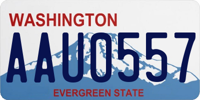 WA license plate AAU0557