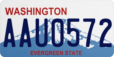 WA license plate AAU0572