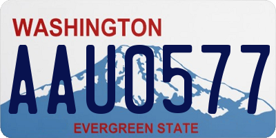WA license plate AAU0577