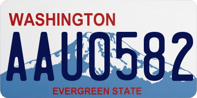 WA license plate AAU0582