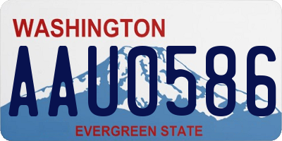 WA license plate AAU0586