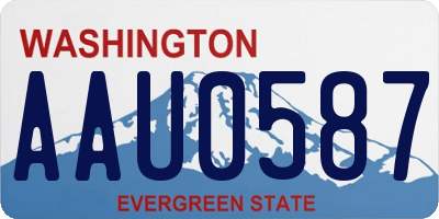 WA license plate AAU0587
