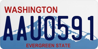 WA license plate AAU0591