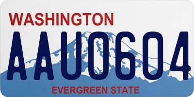 WA license plate AAU0604