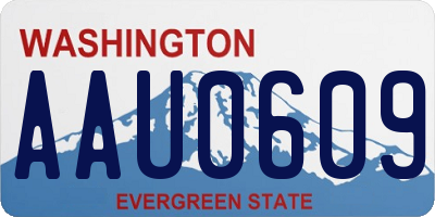 WA license plate AAU0609
