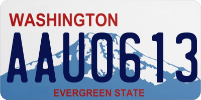 WA license plate AAU0613