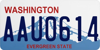 WA license plate AAU0614