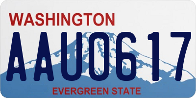 WA license plate AAU0617