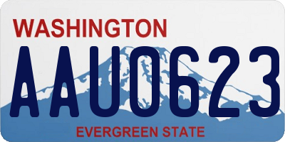 WA license plate AAU0623